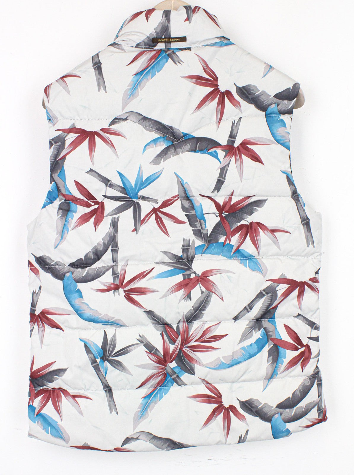 SCOTCH &amp; SODA vyriška liemenė M, balkšva, lapų rašto, dvipusė, aukšta iškirpte 