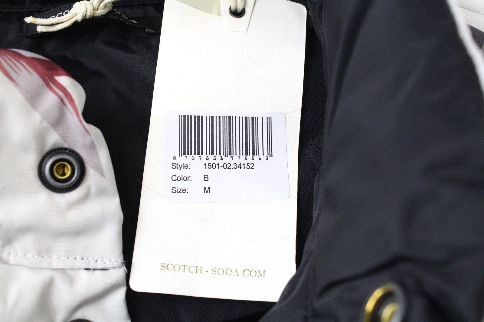 SCOTCH &amp; SODA vyriška liemenė M, balkšva, lapų rašto, dvipusė, aukšta iškirpte 