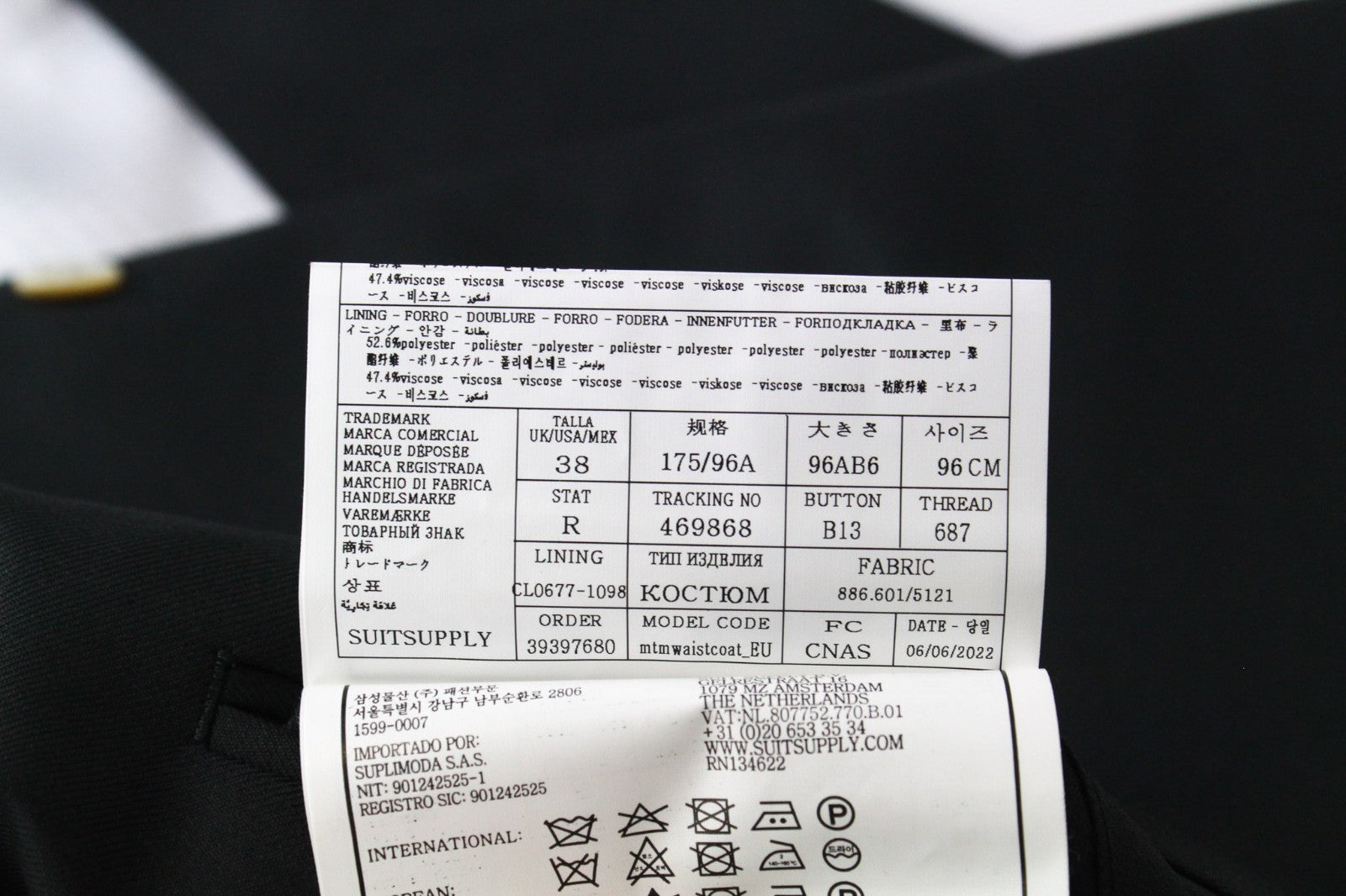 SUITSUPPLY La Spalla Men's Suit UK38R Single-Breast Green Wool Three-Piece Set