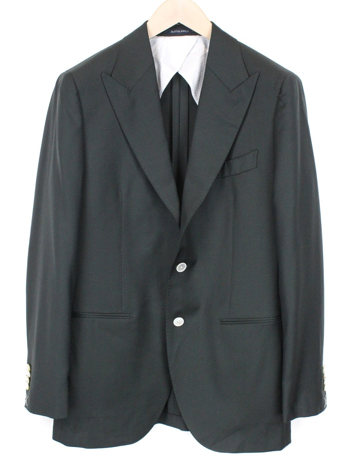 SUITSUPPLY La Spalla Men's Suit UK38R Single-Breast Green Wool Three-Piece Set