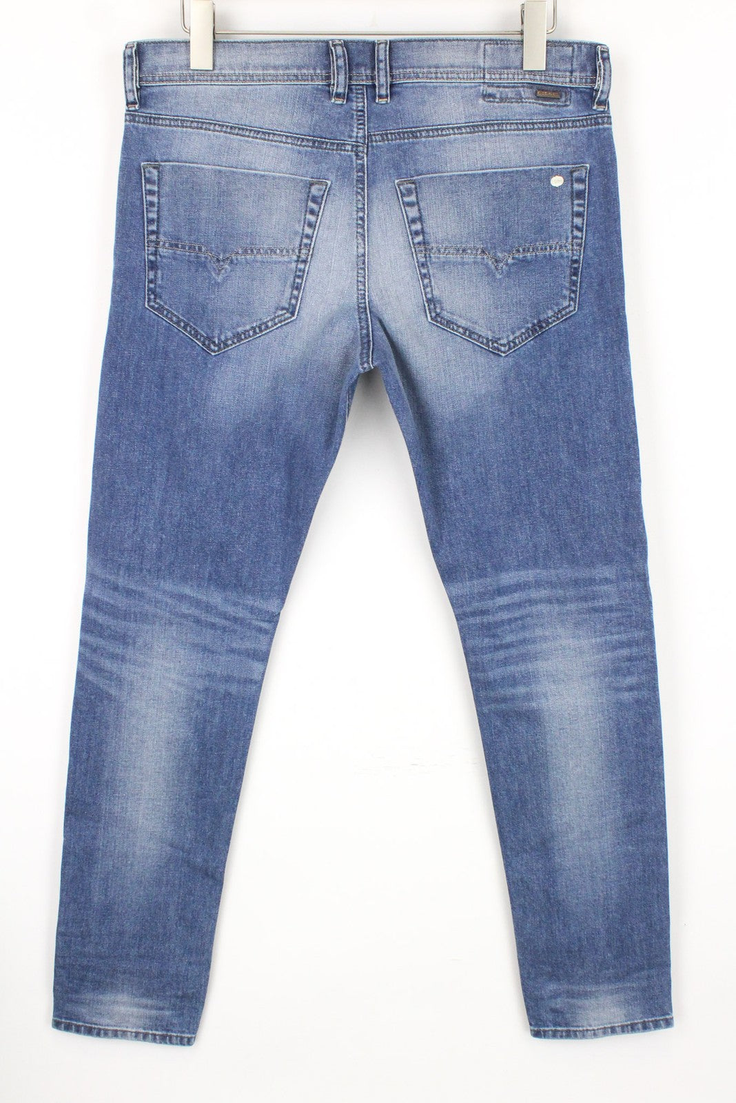 DIESEL Tepphar 0842H vyriški džinsai W33/L32 Slim Carrot Fit, mėlyni, skalbtos medvilnės 