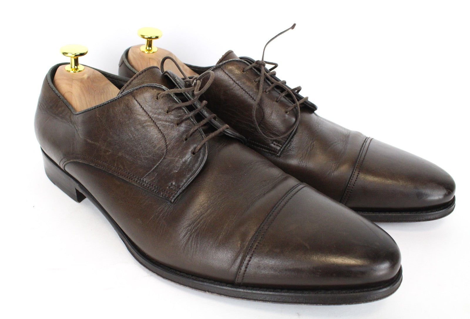 SUITSUPPLY Men's Formal Shoes EU43.5 Dark Brown Leather Lace-Up Classic Oxfords