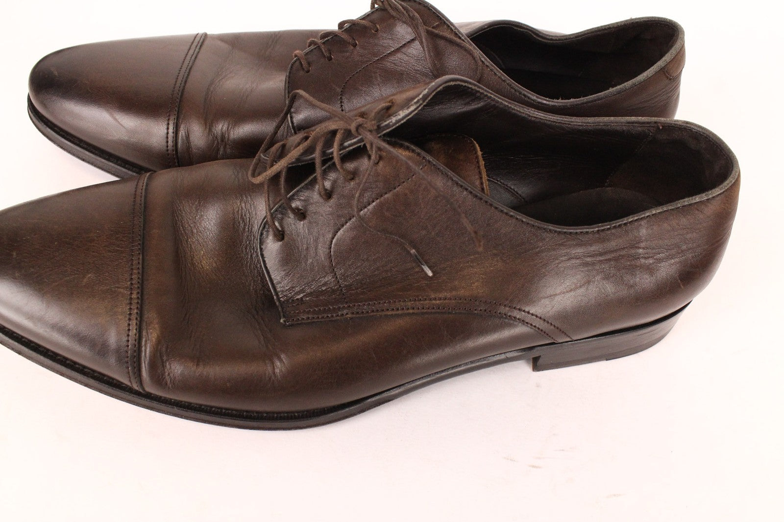 SUITSUPPLY Men's Formal Shoes EU43.5 Dark Brown Leather Lace-Up Classic Oxfords