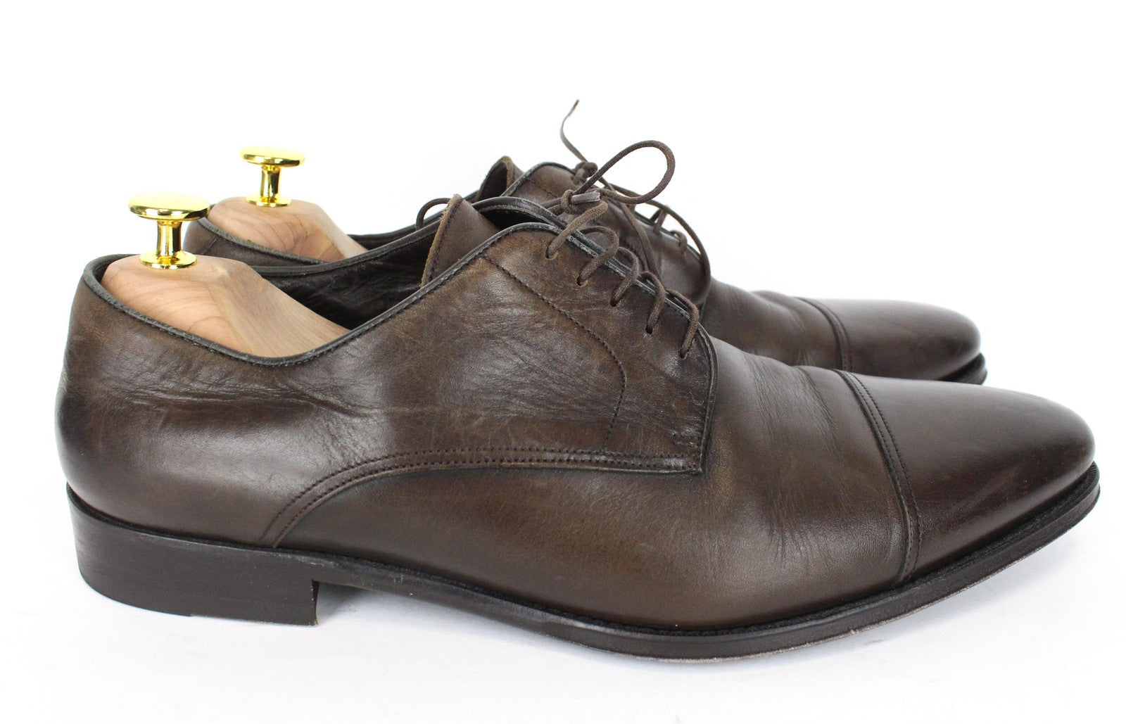 SUITSUPPLY Men's Formal Shoes EU43.5 Dark Brown Leather Lace-Up Classic Oxfords