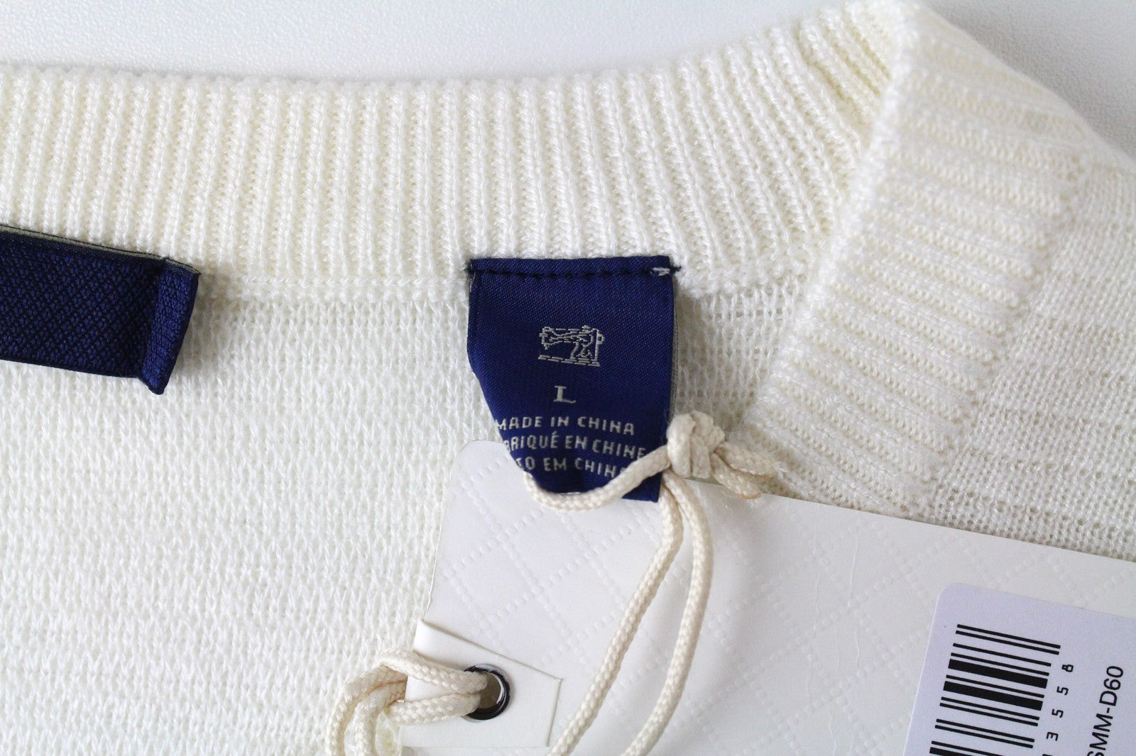 SCOTCH &amp; SODA Ams Couture vyriškas megztinis L dydžio balkšvas, aptemptas, dryžuotas megztinis 