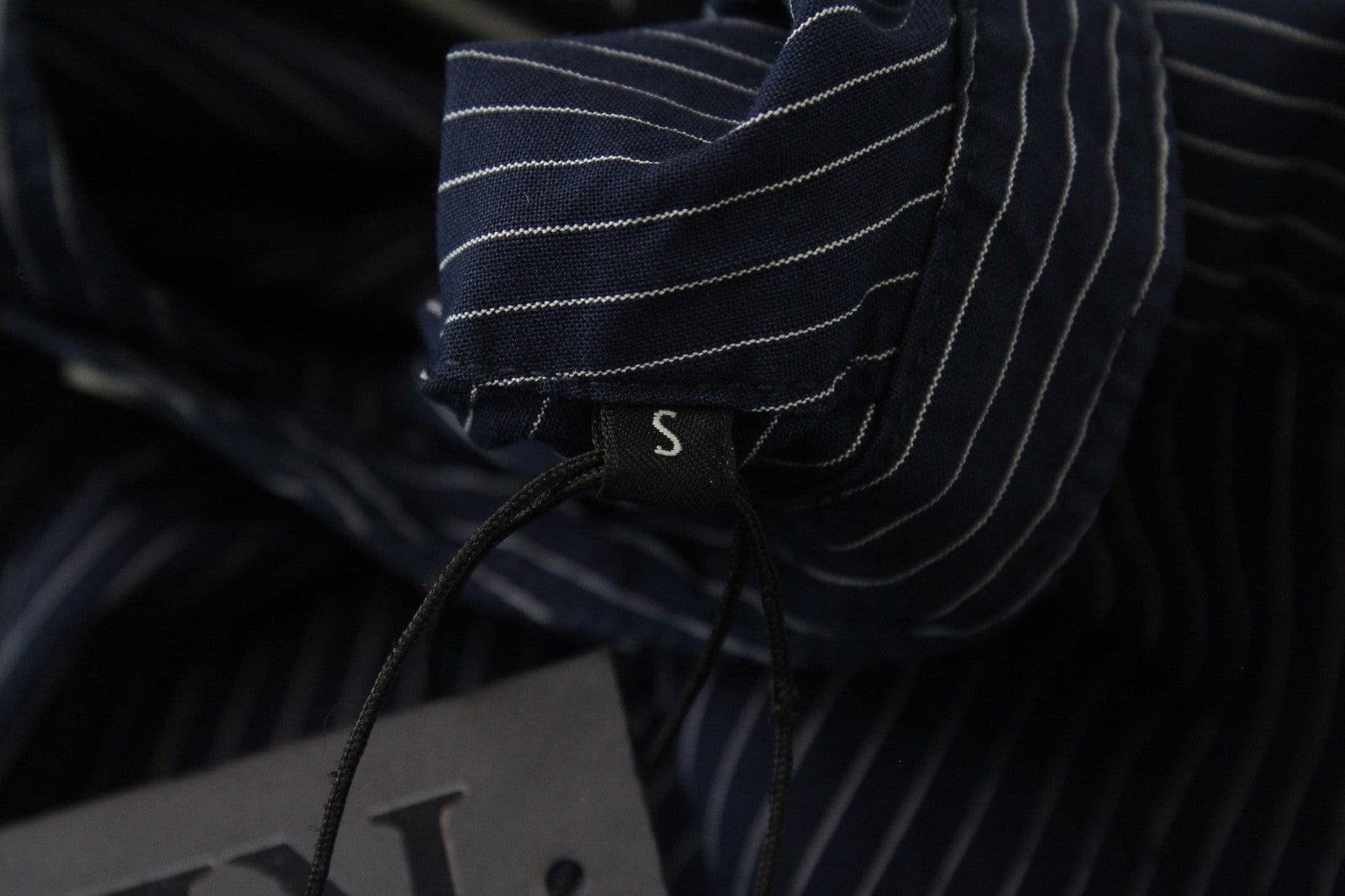 REPLAY vyriški marškinėliai su mėlyna spalva, grynos medvilnės dryžuotais ilgomis rankovėmis, S dydžio, su sagomis