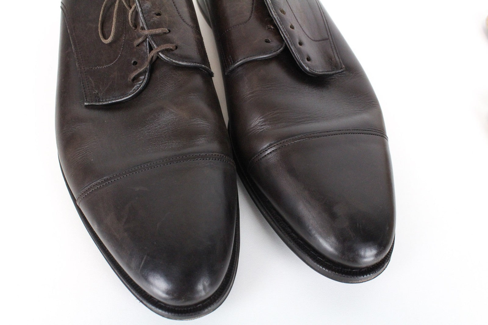 SUITSUPPLY Men's Formal Shoes EU44 Brown Leather Classic Low-Top Lace-Up Style