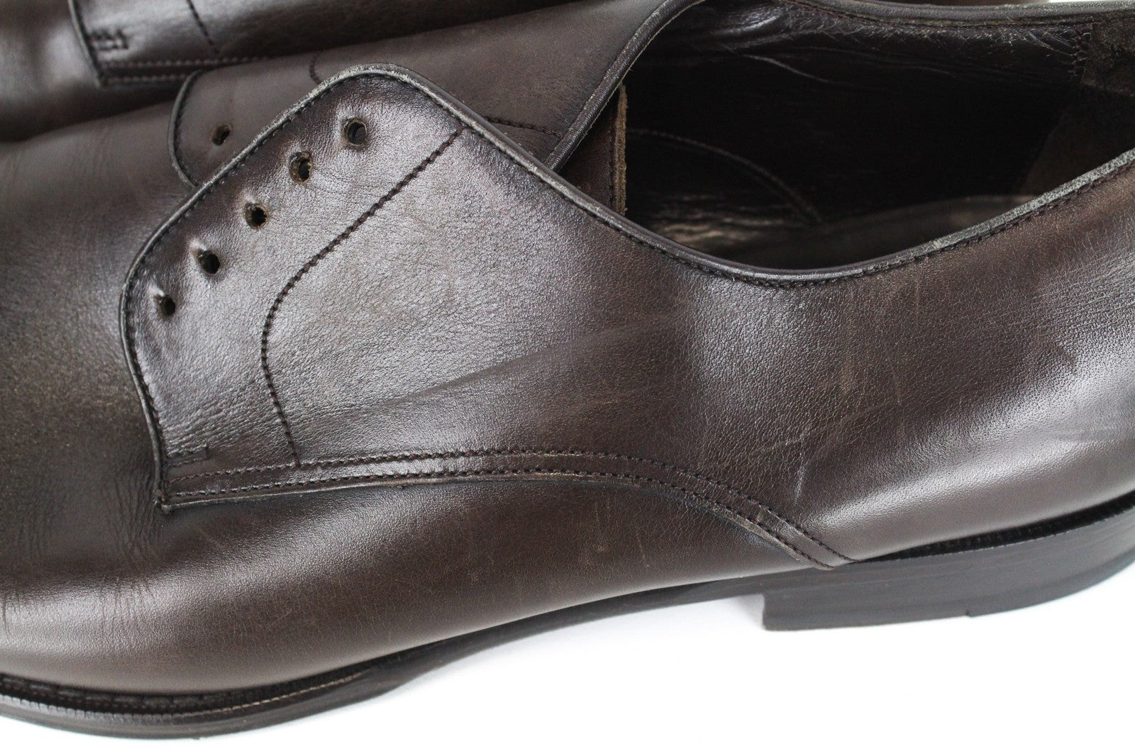 SUITSUPPLY Men's Formal Shoes EU44 Brown Leather Classic Low-Top Lace-Up Style