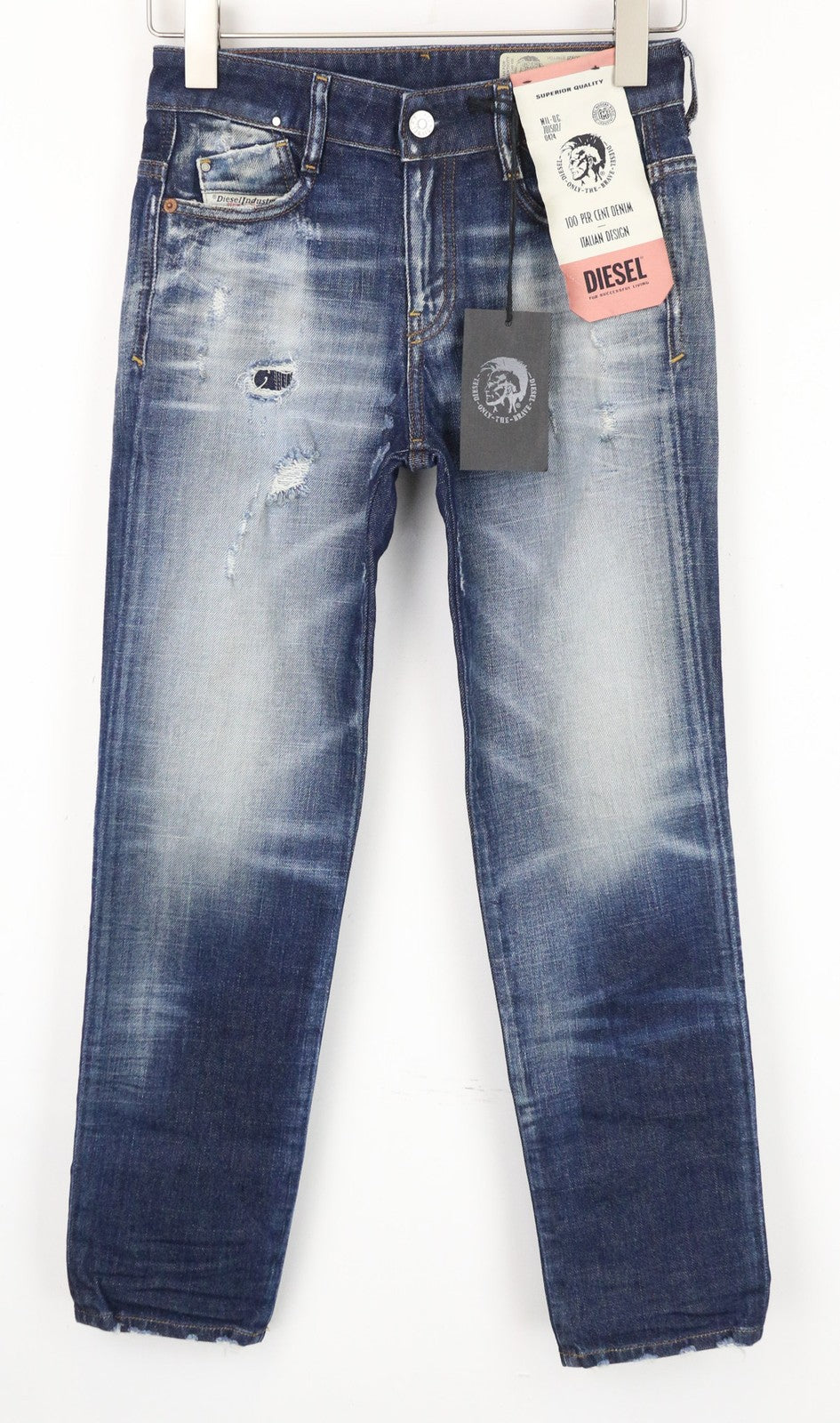 DIESEL D-Rifty 0092I Women's Jeans W23/L30 Slim Distressed Low Rise Blue Girls