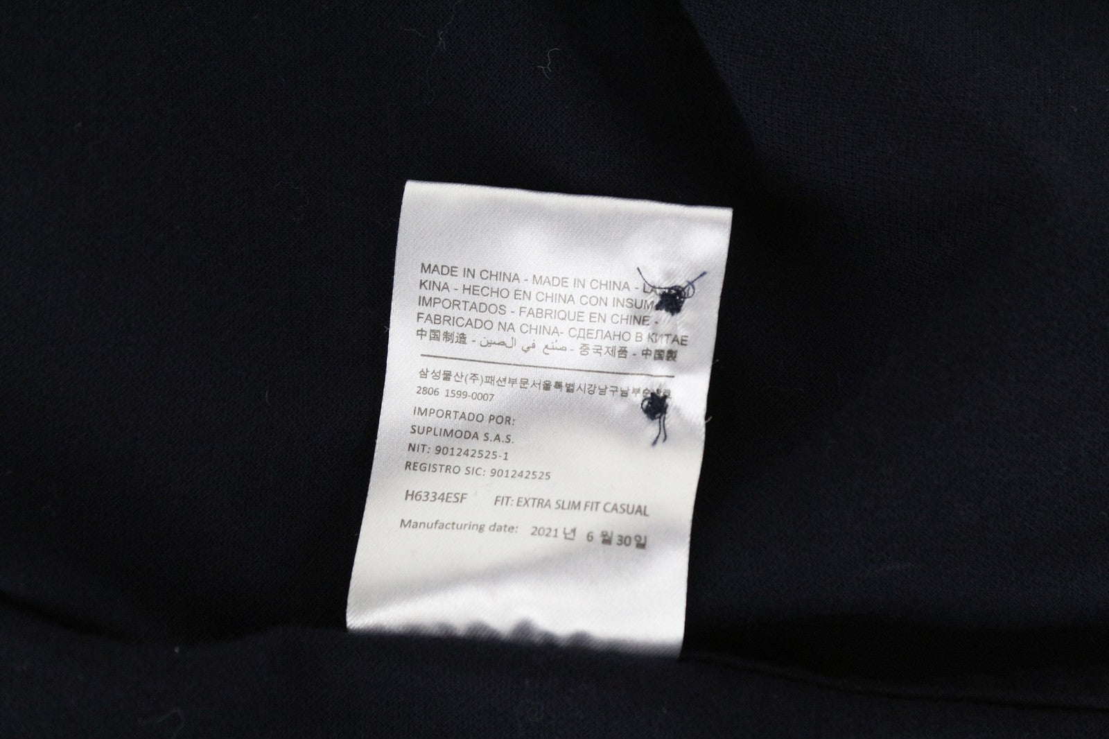 SUITSUPPLY vyriški marškinėliai su plonu kirpimu, 37L/38L/14.5/15L, tamsiai mėlyni, grynos medvilnės polo marškinėliai 