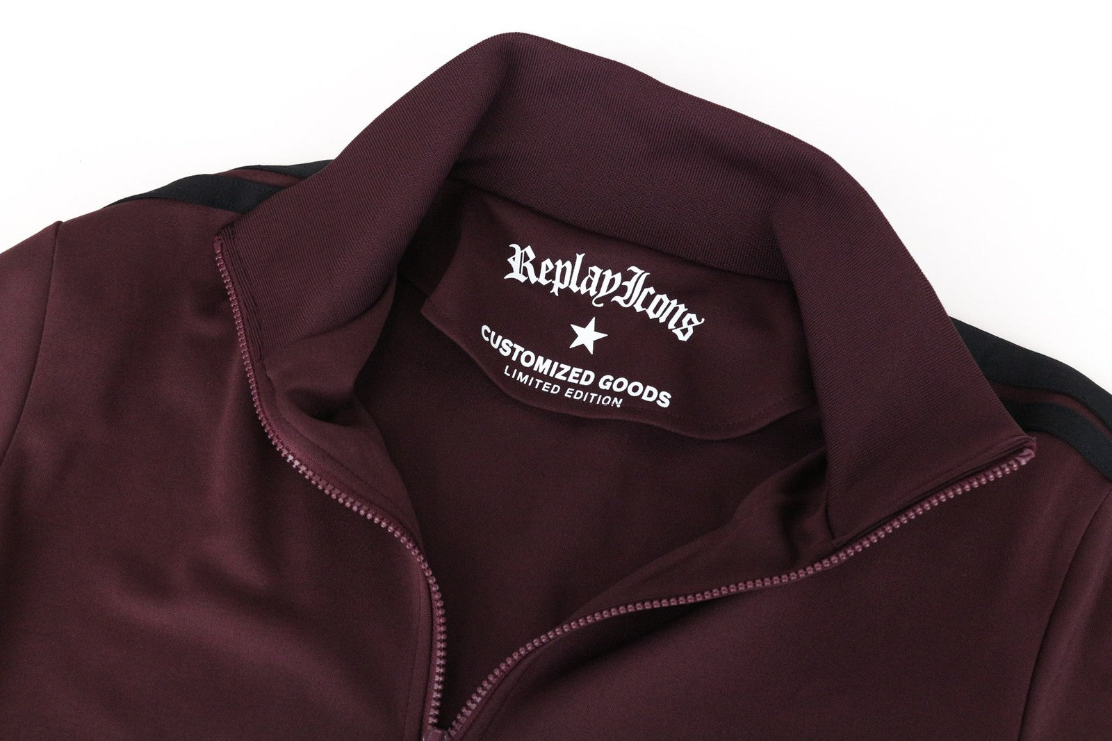 REPLAY riboto leidimo vyriškas džemperis XL dydžio bordo spalvos su užtrauktuku ilgomis rankovėmis 