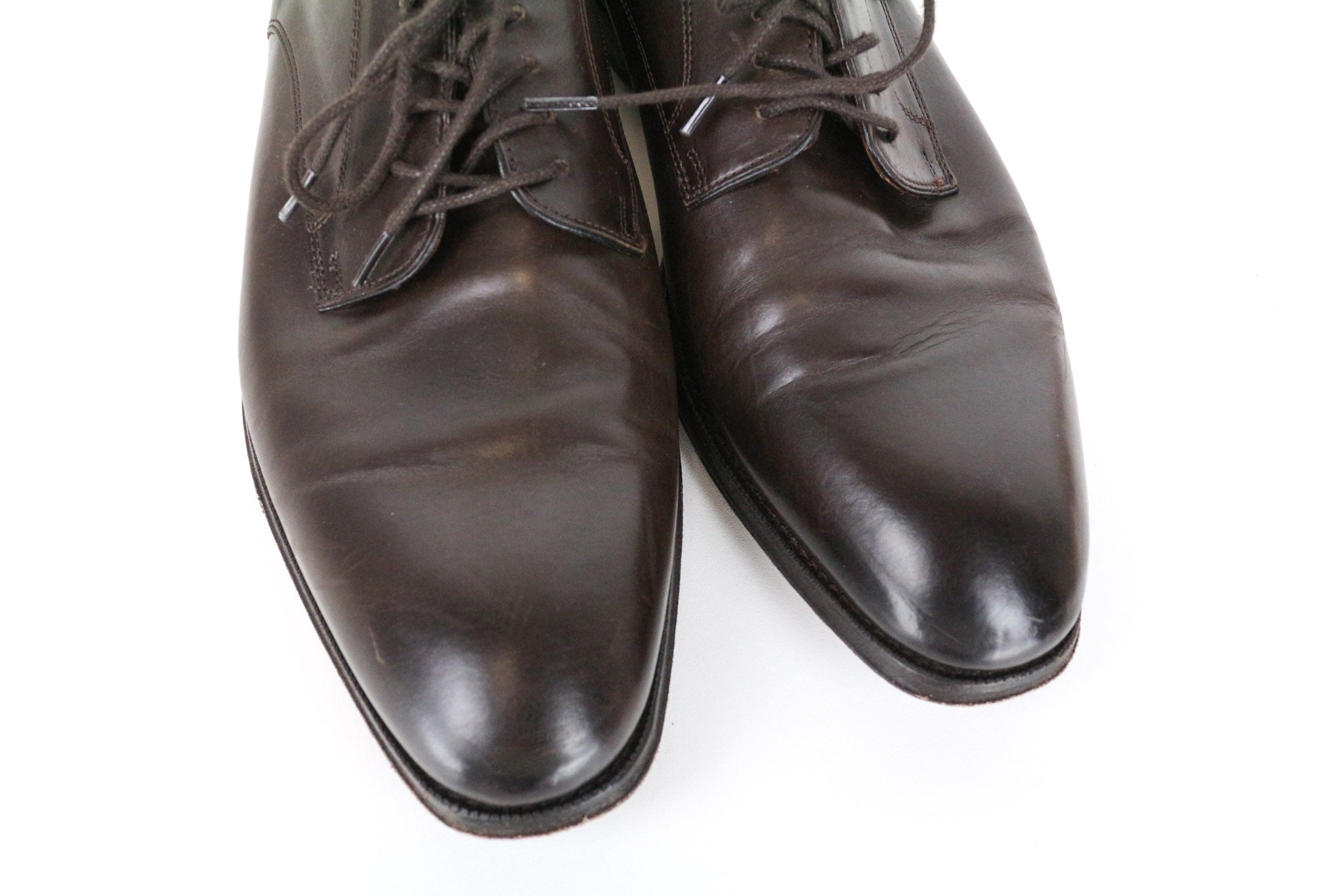 SUITSUPPLY vyriški batai, EU41.5, tamsiai rudi, klasikiniai, oksfordo stiliaus, grynos veršiuko odos 