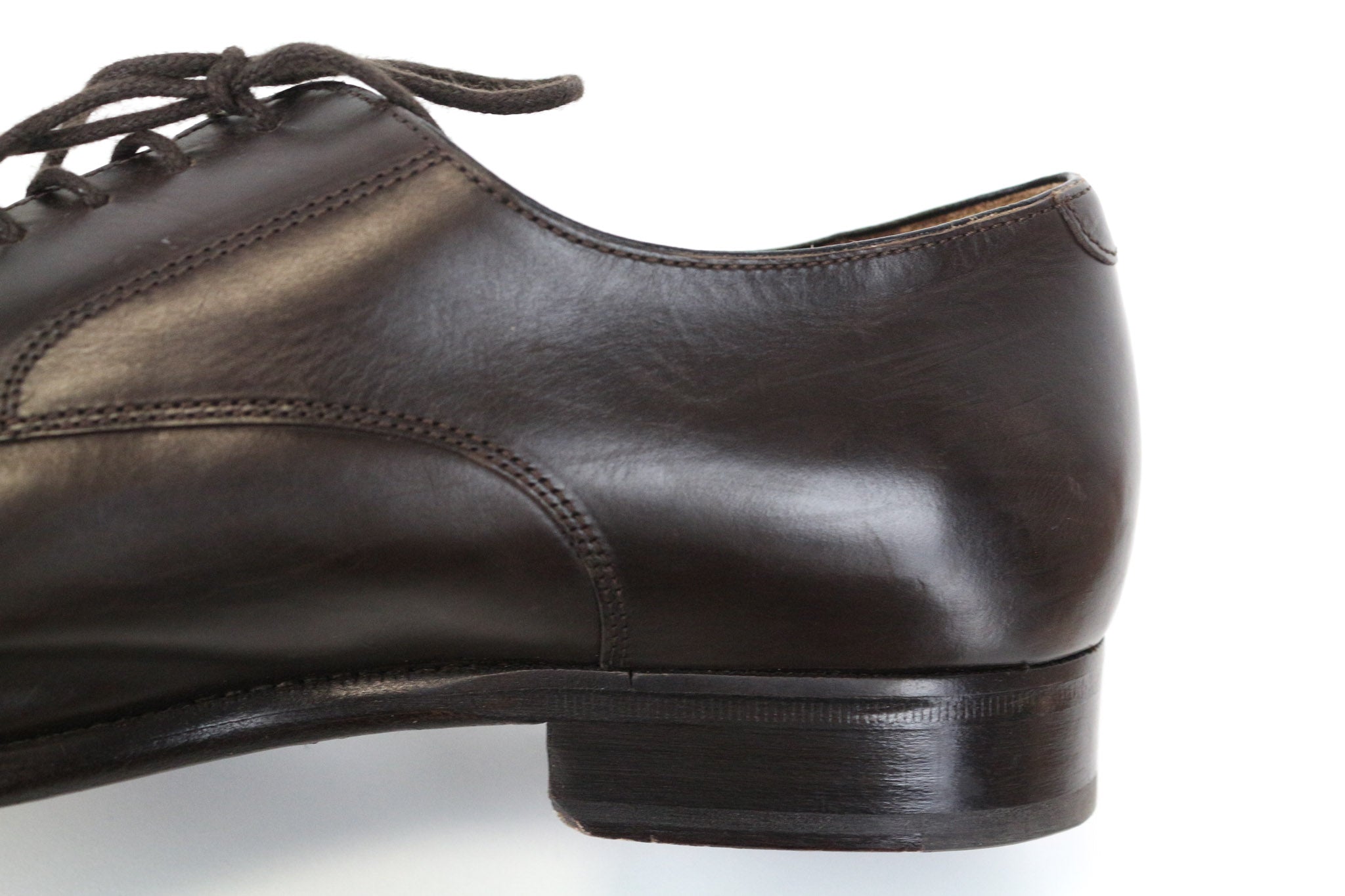 SUITSUPPLY vyriški batai, EU41.5, tamsiai rudi, klasikiniai, oksfordo stiliaus, grynos veršiuko odos 