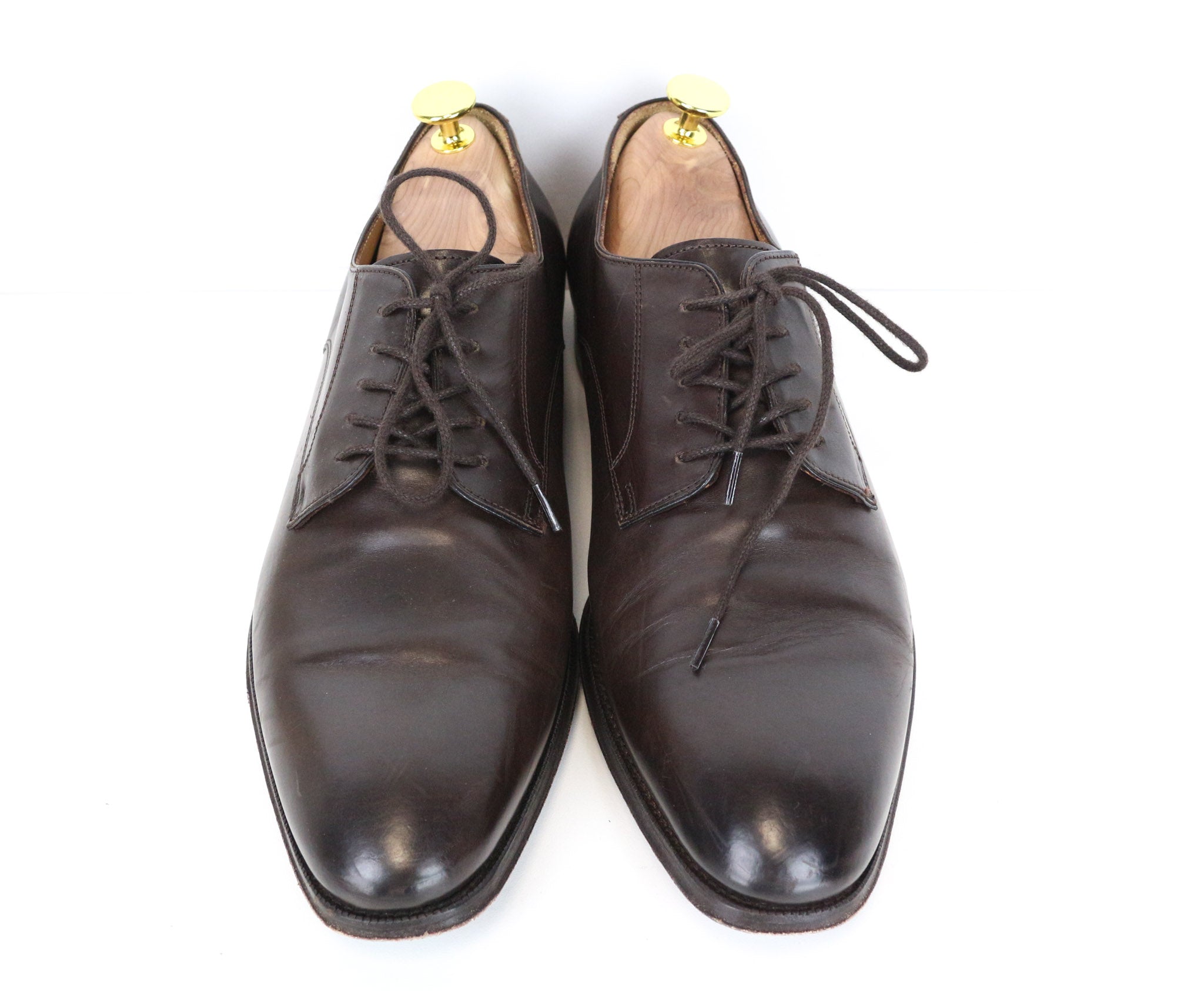 SUITSUPPLY vyriški batai, EU41.5, tamsiai rudi, klasikiniai, oksfordo stiliaus, grynos veršiuko odos 