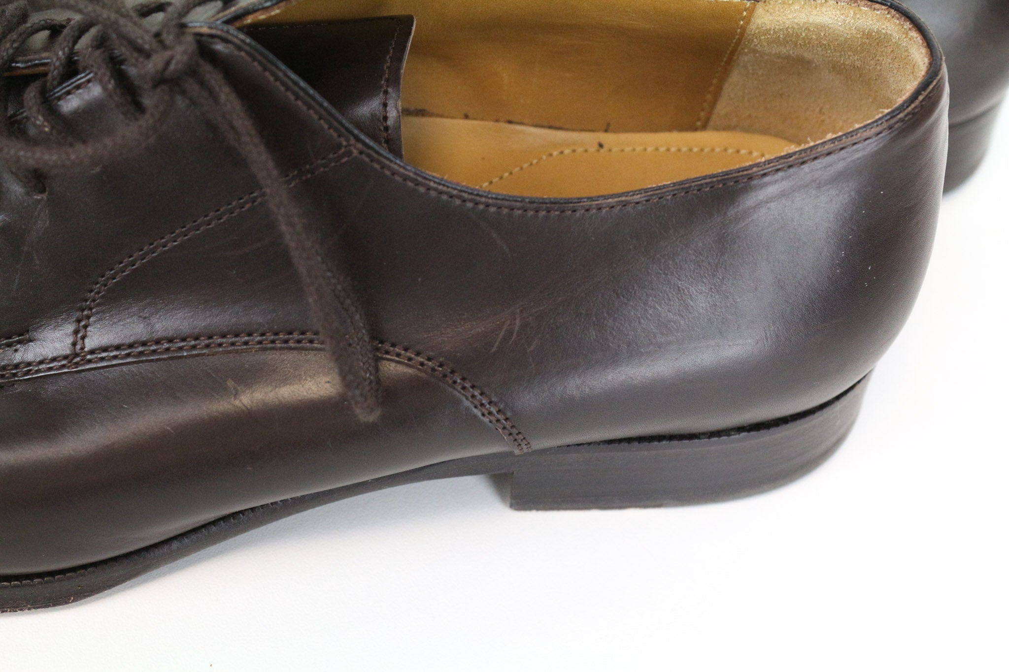 SUITSUPPLY vyriški batai, EU41.5, tamsiai rudi, klasikiniai, oksfordo stiliaus, grynos veršiuko odos 