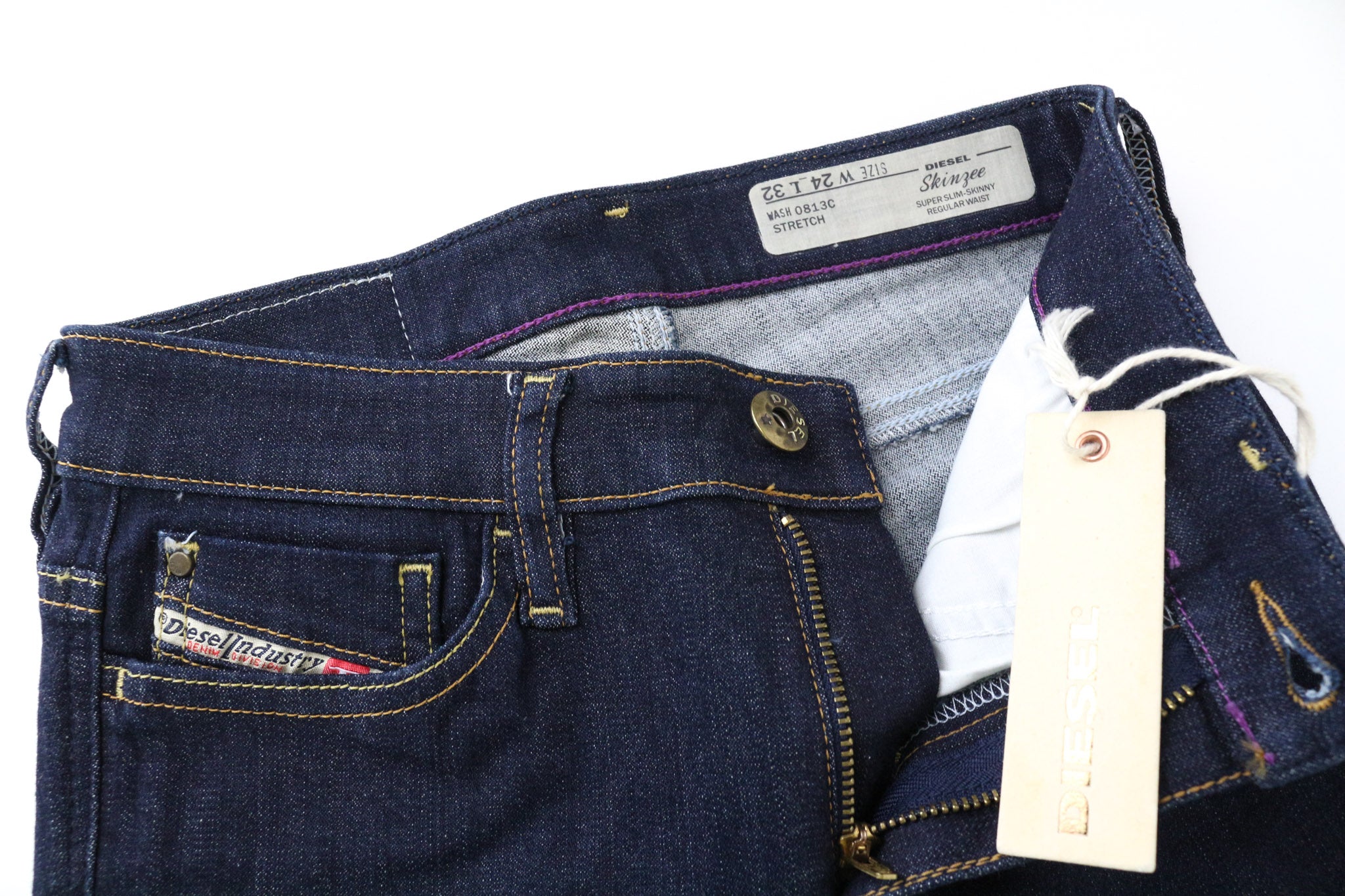 DIESEL Skinzee 0813C Women's Jeans W24/L32 Blue Girls Super Slim Skinny Stretch