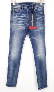 DIESEL D-Reeft-T 0870Q vyriški džinsai W26 mėlyni Jogg Sweat Stretch Super Skinny berniukams 