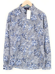 SCOTCH &amp; SODA vyriški marškinėliai L dydžio mėlyni melanžo raštu su medvilnės mišinio tampriu raštu 