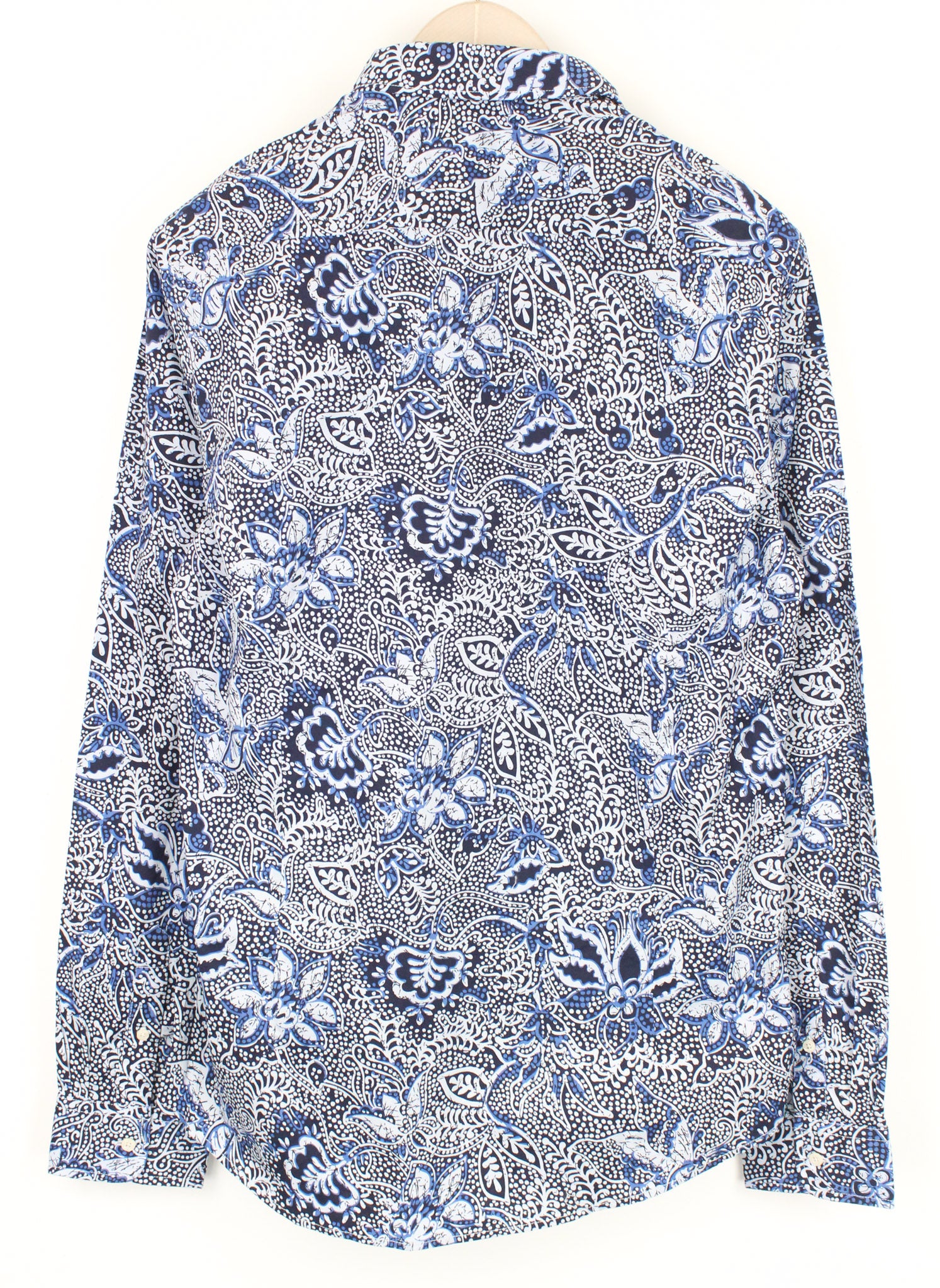 SCOTCH &amp; SODA vyriški marškinėliai L dydžio mėlyni melanžo raštu su medvilnės mišinio tampriu raštu 