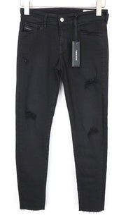 DIESEL Slandy-Ankle 084EX Women's Jeans W27/L32 Black Super Slim Stretch Skinny