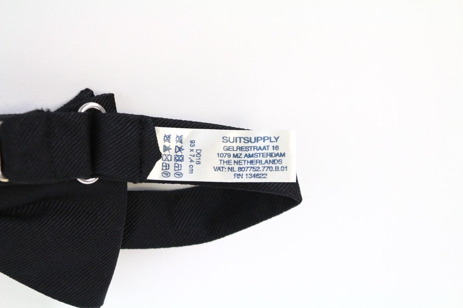 SUITSUPPLY Men's Tie 93x7.4 cm Black Pure Silk Formal Classic Butterfly Twill