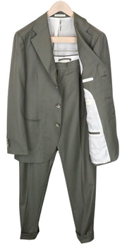 SUITSUPPLY Havana Tulip Men's Suit UK38R Slim Green Pure Wool Super 110's 2Pc