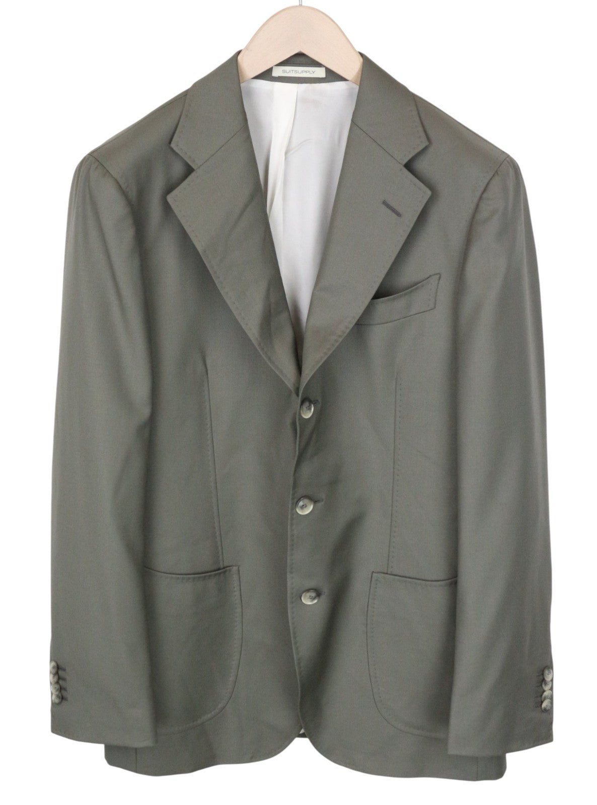 SUITSUPPLY Havana Tulip Men's Suit UK38R Slim Green Pure Wool Super 110's 2Pc