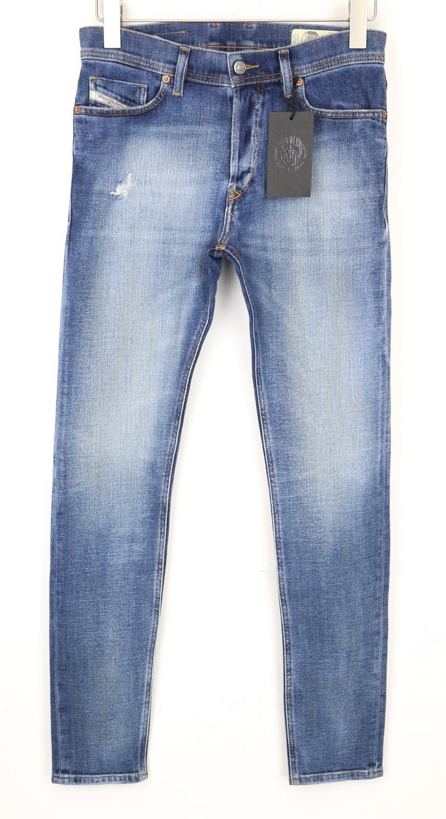 DIESEL Tepphar-X 0870H vyriški batai W26/L32 mėlyni, morkų kirpimo, tamprūs, sendinto stiliaus. 