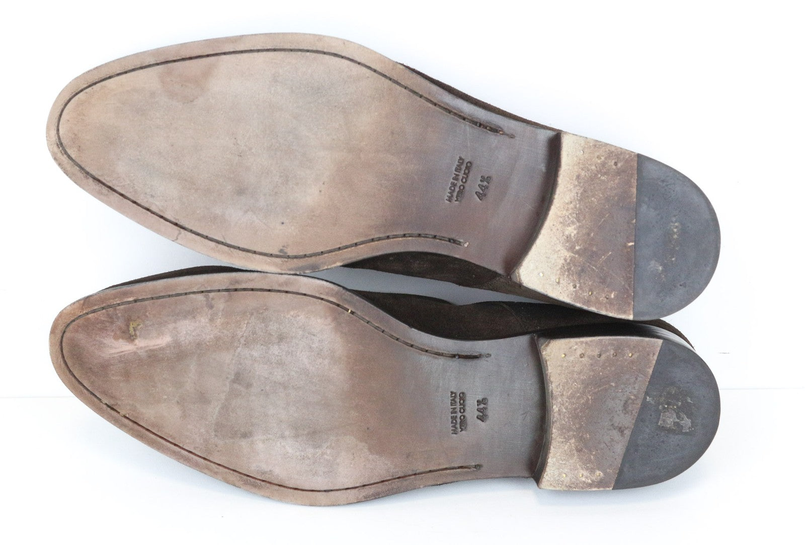 SUITSUPPLY vyriški rudi zomšiniai odiniai žemapadžiai batai su dviguba sagtimi, 44,5 dydžio, vyriški 