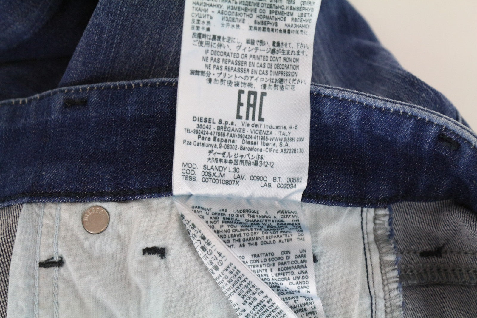 DIESEL Slandy 0090Q Women's W26/L30 Blue Super Slim Skinny Stretch Cotton Jeans