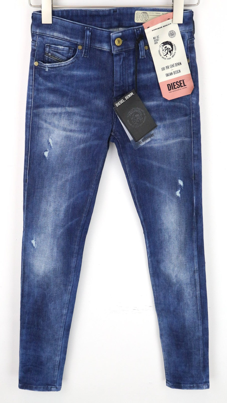 DIESEL Slandy 0090Q Women's W26/L30 Blue Super Slim Skinny Stretch Cotton Jeans