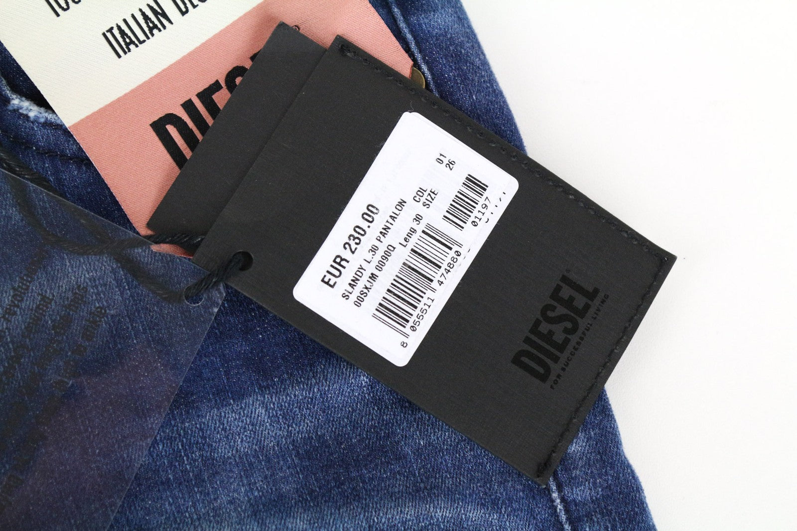 DIESEL Slandy 0090Q Women's W26/L30 Blue Super Slim Skinny Stretch Cotton Jeans