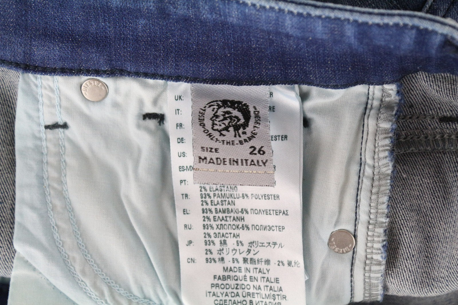 DIESEL Slandy 0090Q Women's W26/L30 Blue Super Slim Skinny Stretch Cotton Jeans