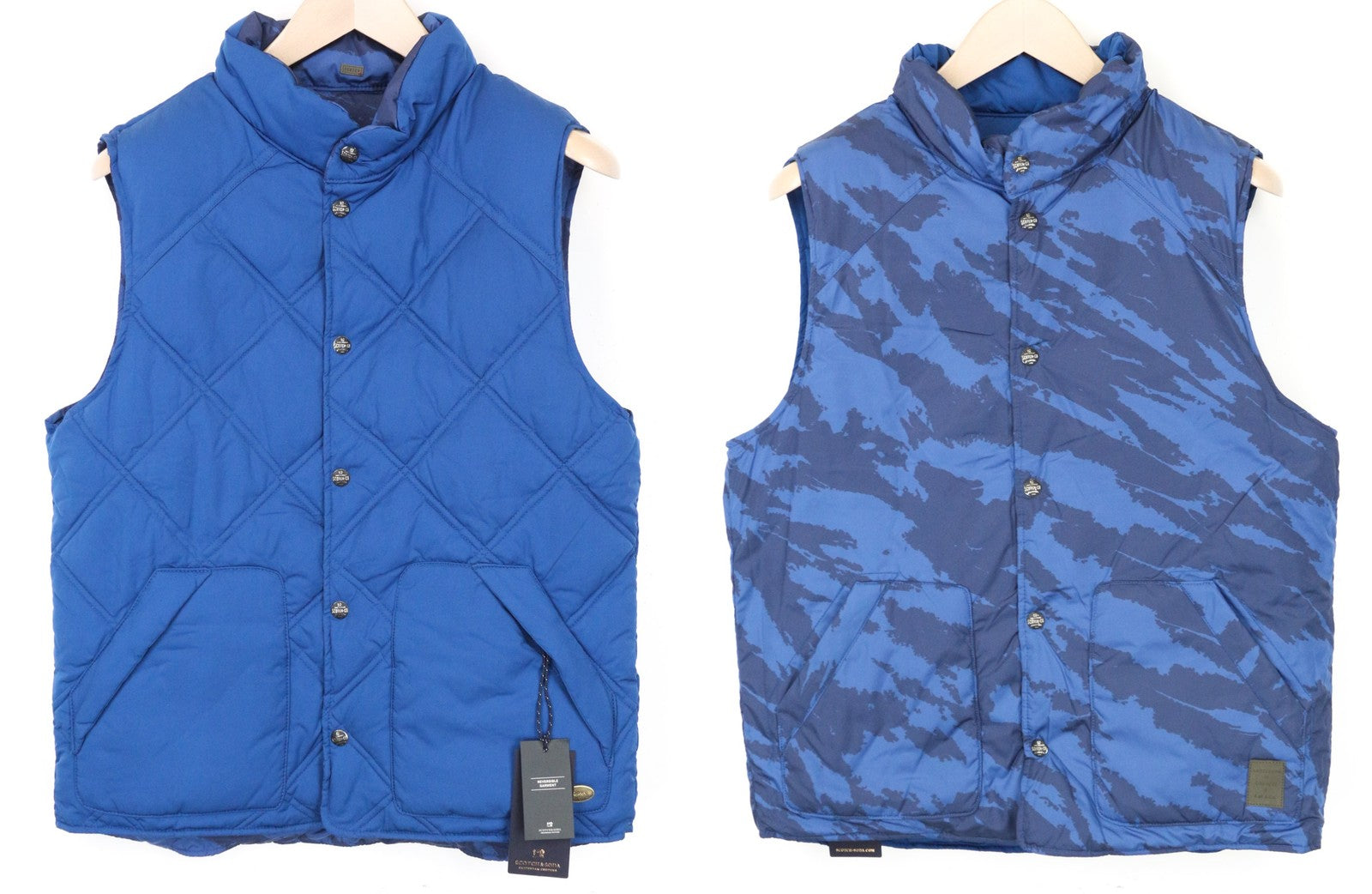 SCOTCH &amp; SODA Ams Couture vyriška liemenė su mėlyna raštuota dvipuse paminkštinta liemene M dydžio 