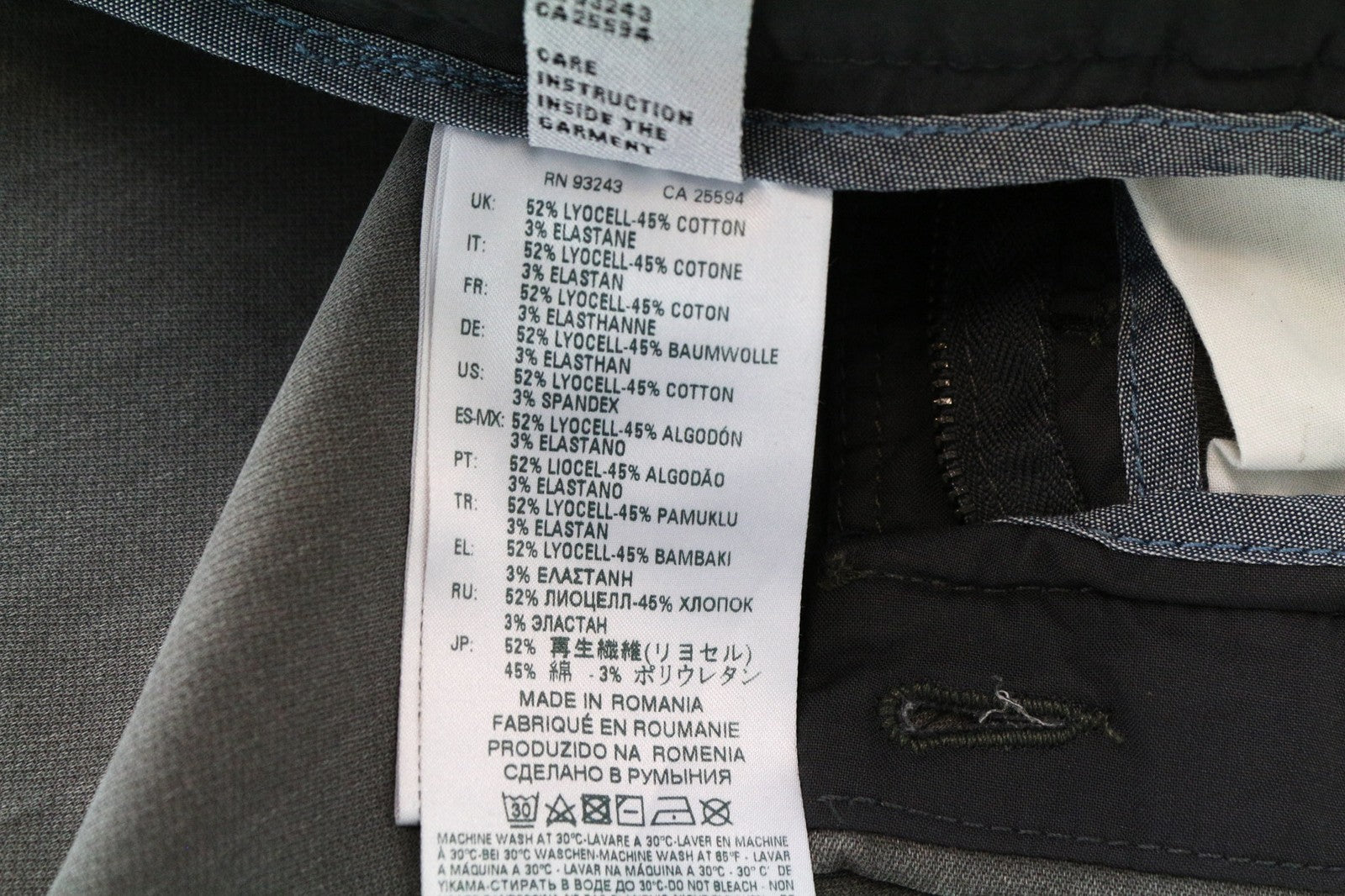 DIESEL Slim-Chino-M-NE 0685E vyriški W26 berniukiški pilki ploni tamprūs sportiniai marškinėliai su džinsiniu audiniu. 