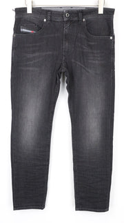 DIESEL Thommer 0687J vyriški W32/L30 pilki ploni-aptempti skalbtos medvilnės tamprūs džinsai