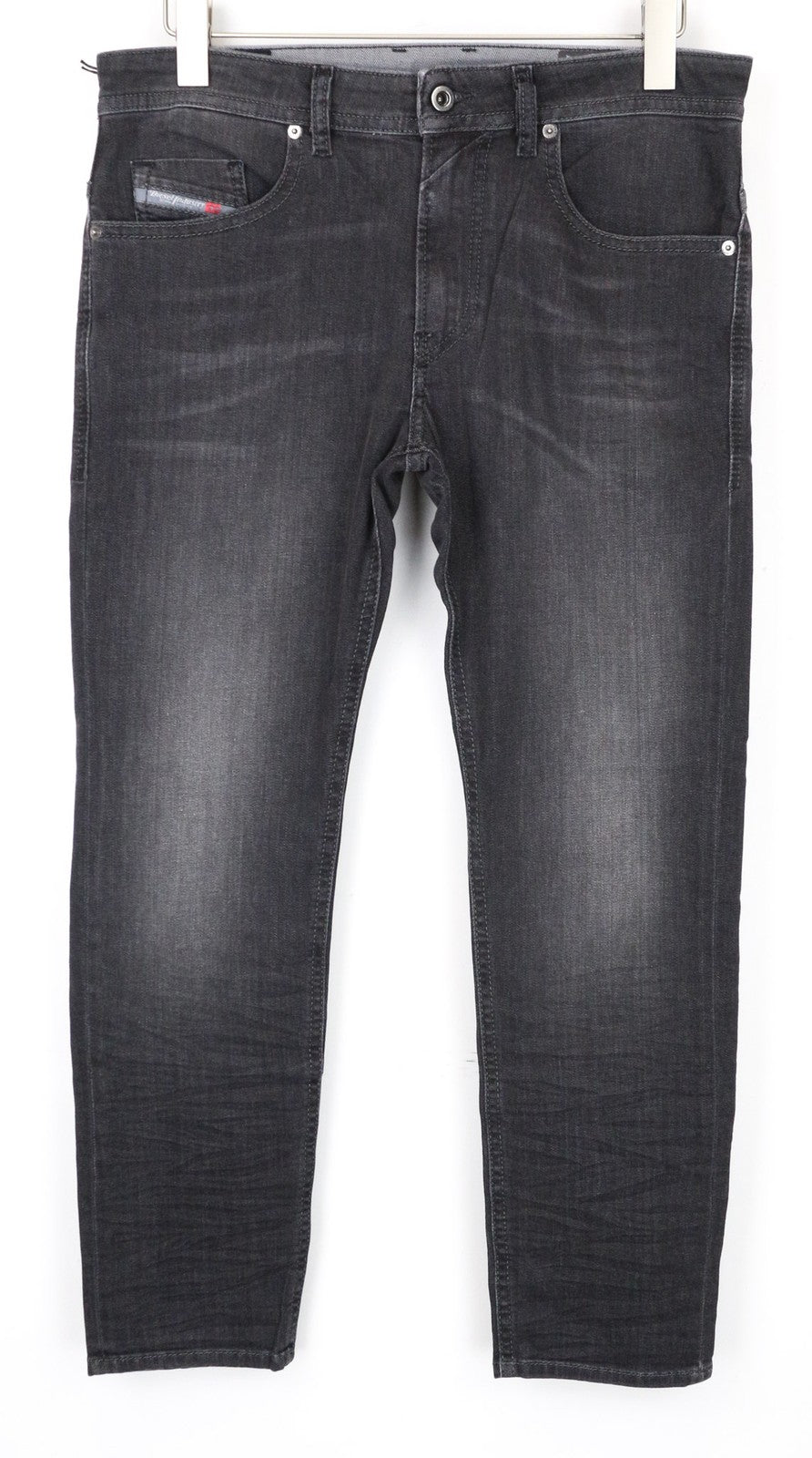 DIESEL Thommer 0687J vyriški W32/L30 pilki ploni-aptempti skalbtos medvilnės tamprūs džinsai