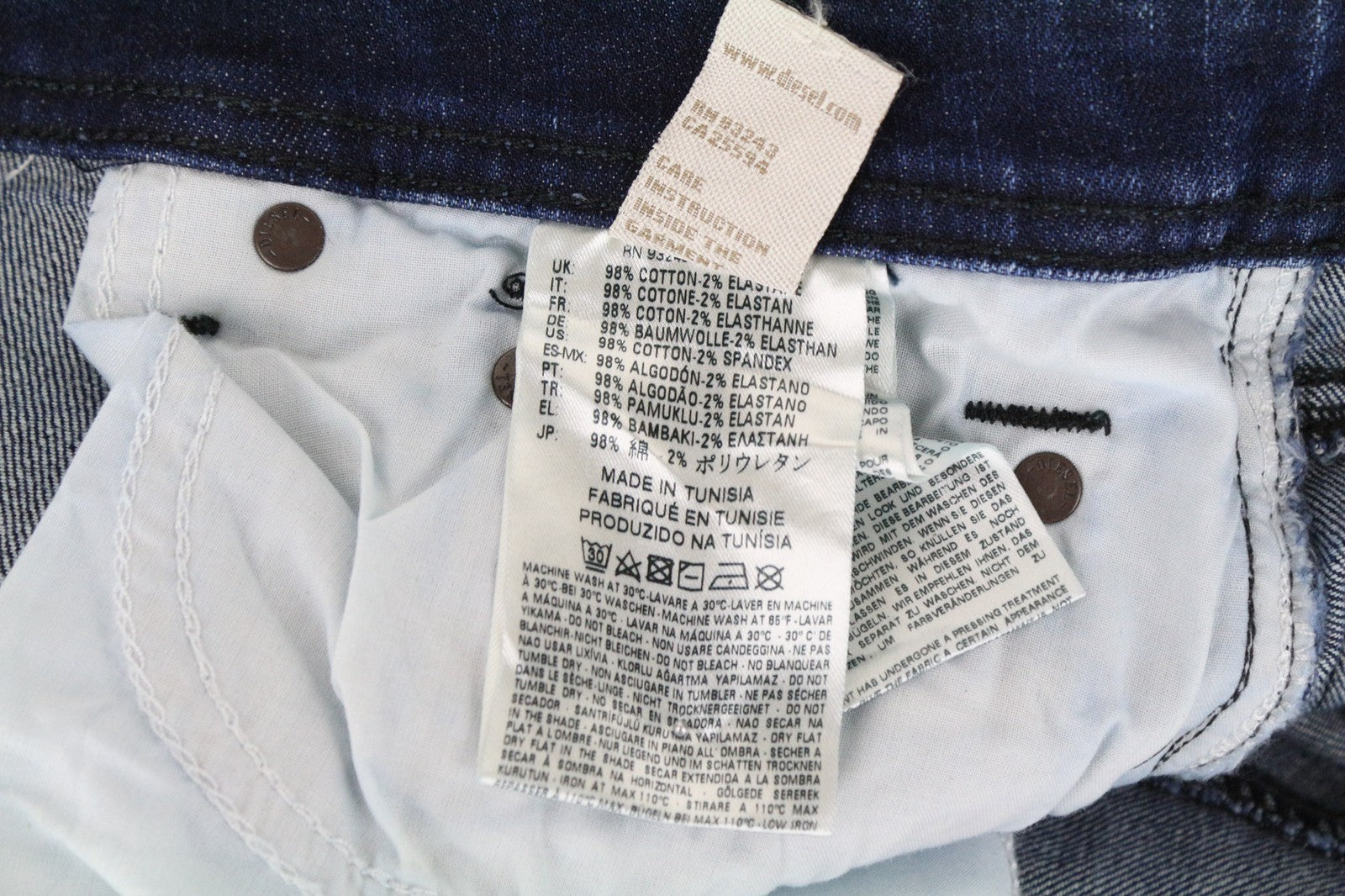 DIESEL Waykee 0860Z vyriški batai berniukams, W27/L32, tiesaus kirpimo, tamprūs, medvilniniai. 