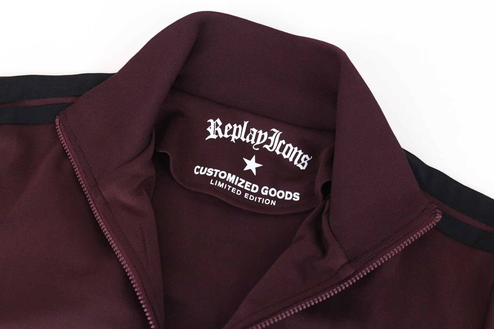 REPLAY riboto leidimo vyriškas XL dydžio bordo raudonos spalvos laisvalaikio džemperis ilgomis rankovėmis su užtrauktuku 