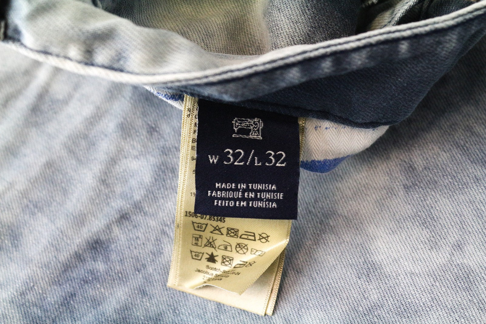 SCOTCH &amp; SODA Ralston vyriški W32/L32 mėlyni, prigludę, tamprūs medvilniniai džinsai 