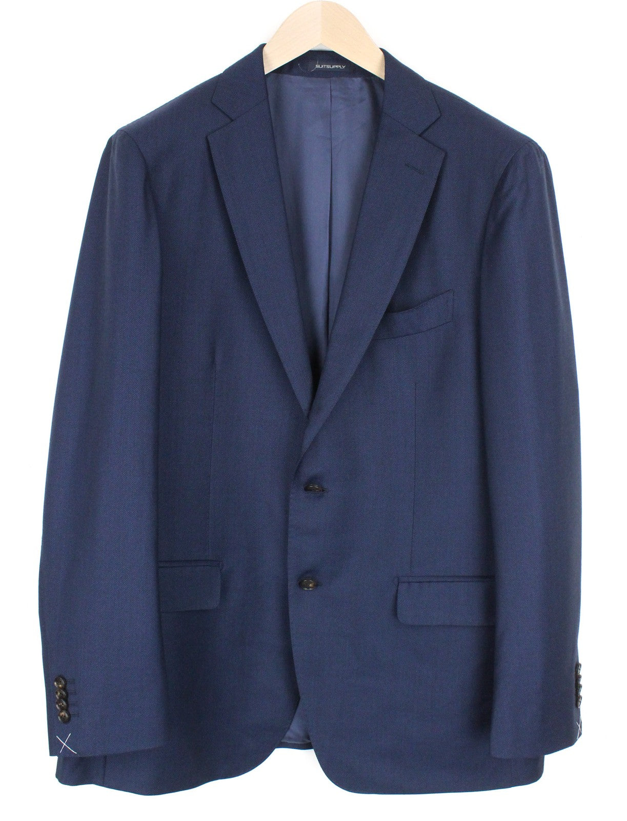 SUITSUPPLY Sienna Men's UK46R Blue Pure Wool Super 130's Lined 3 Piece Formal