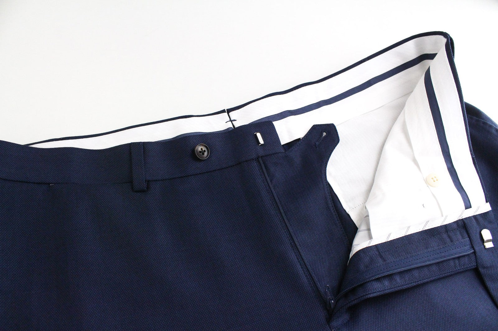 SUITSUPPLY Sienna Men's UK46R Blue Pure Wool Super 130's Lined 3 Piece Formal