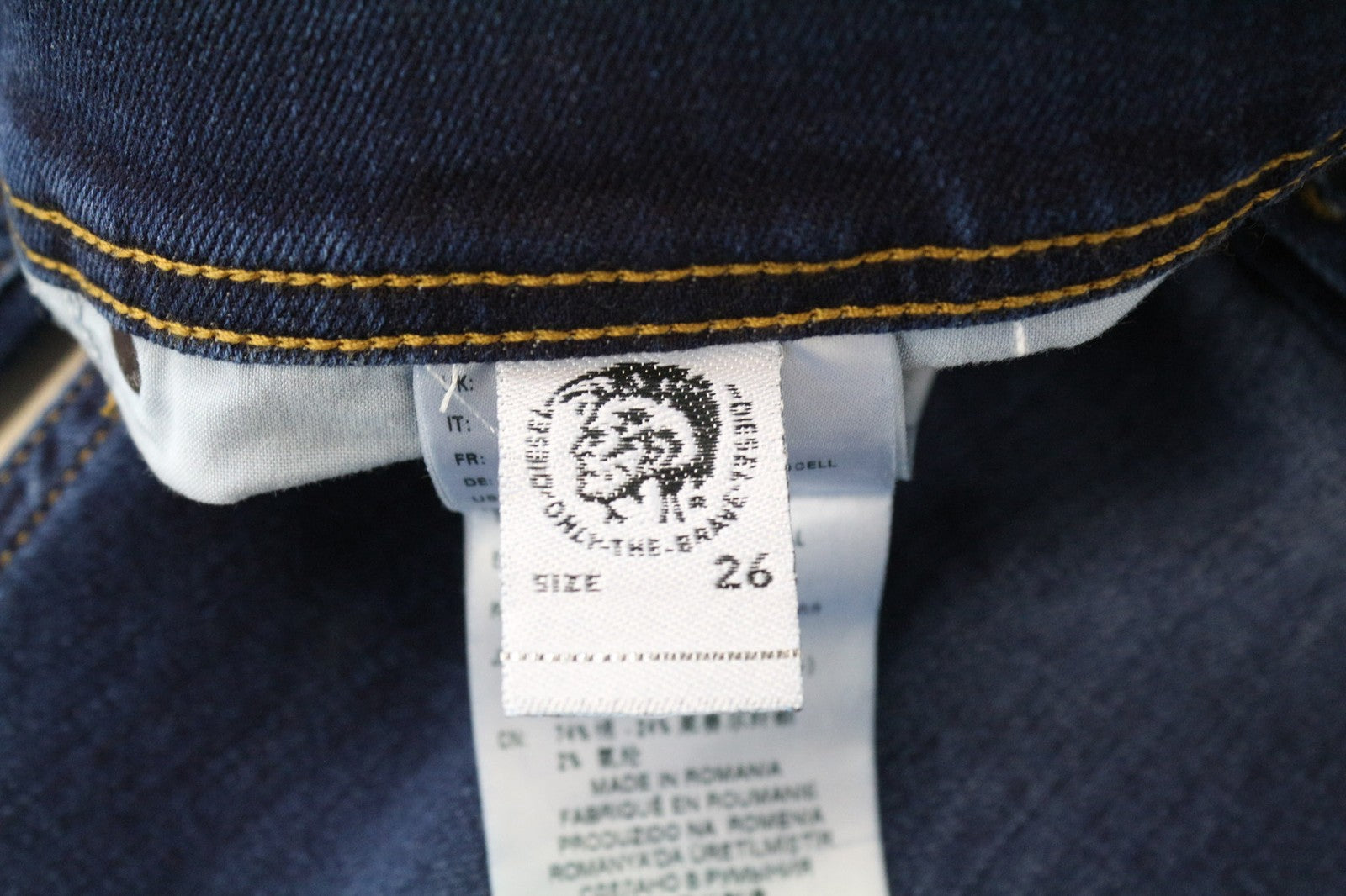 DIESEL Tepphar-X 083AT vyriški batai W26/L32 berniukams, mėlyni, aptempti su morkų imitacijos efektu 