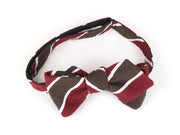 SUITSUPPLY vyriškas kaklaraištis, vieno dydžio, rudas, dryžuotas, šilkinis, užrišamas, formalus kaspinas 