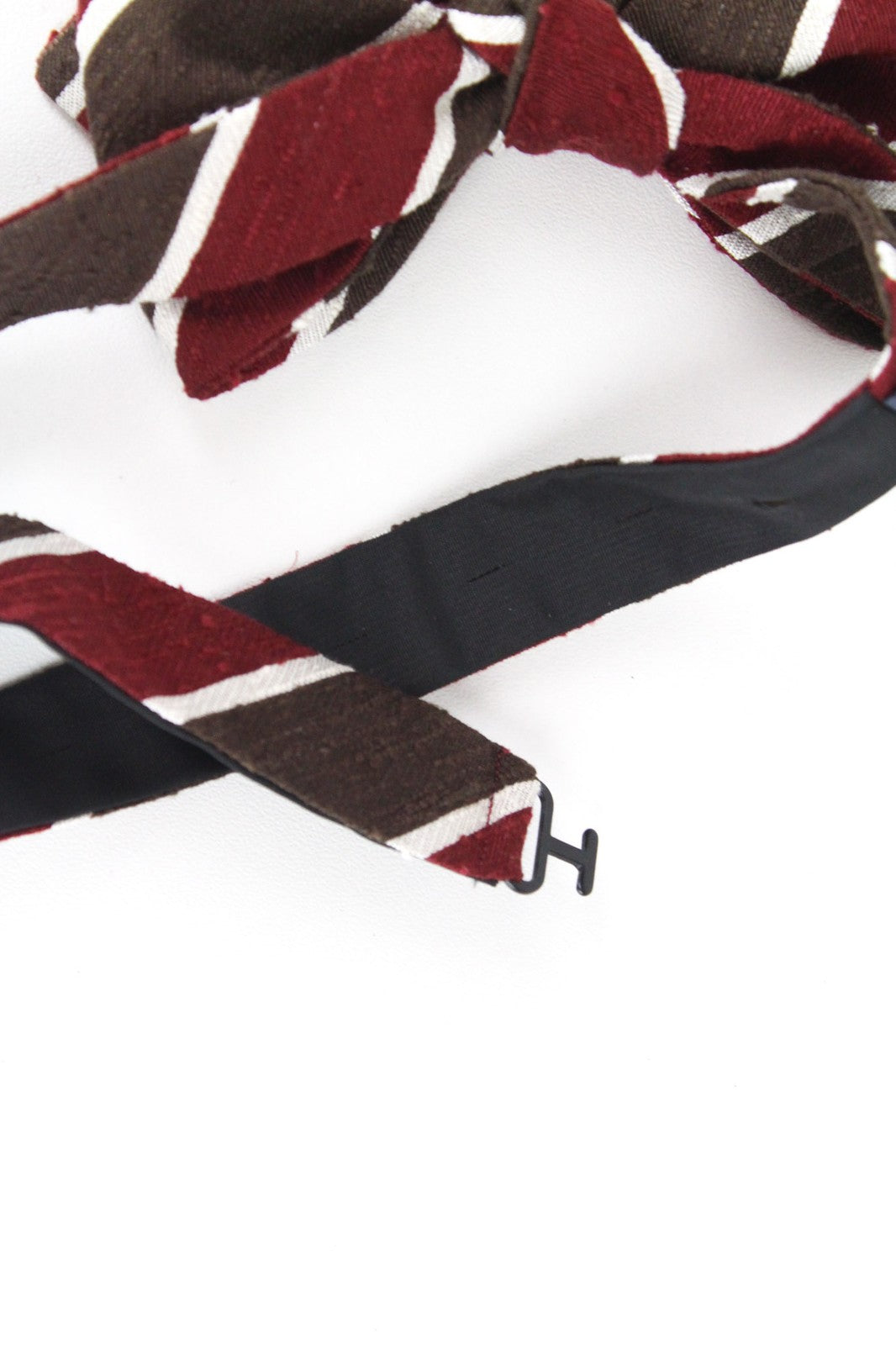 SUITSUPPLY vyriškas kaklaraištis, vieno dydžio, rudas, dryžuotas, šilkinis, užrišamas, formalus kaspinas 