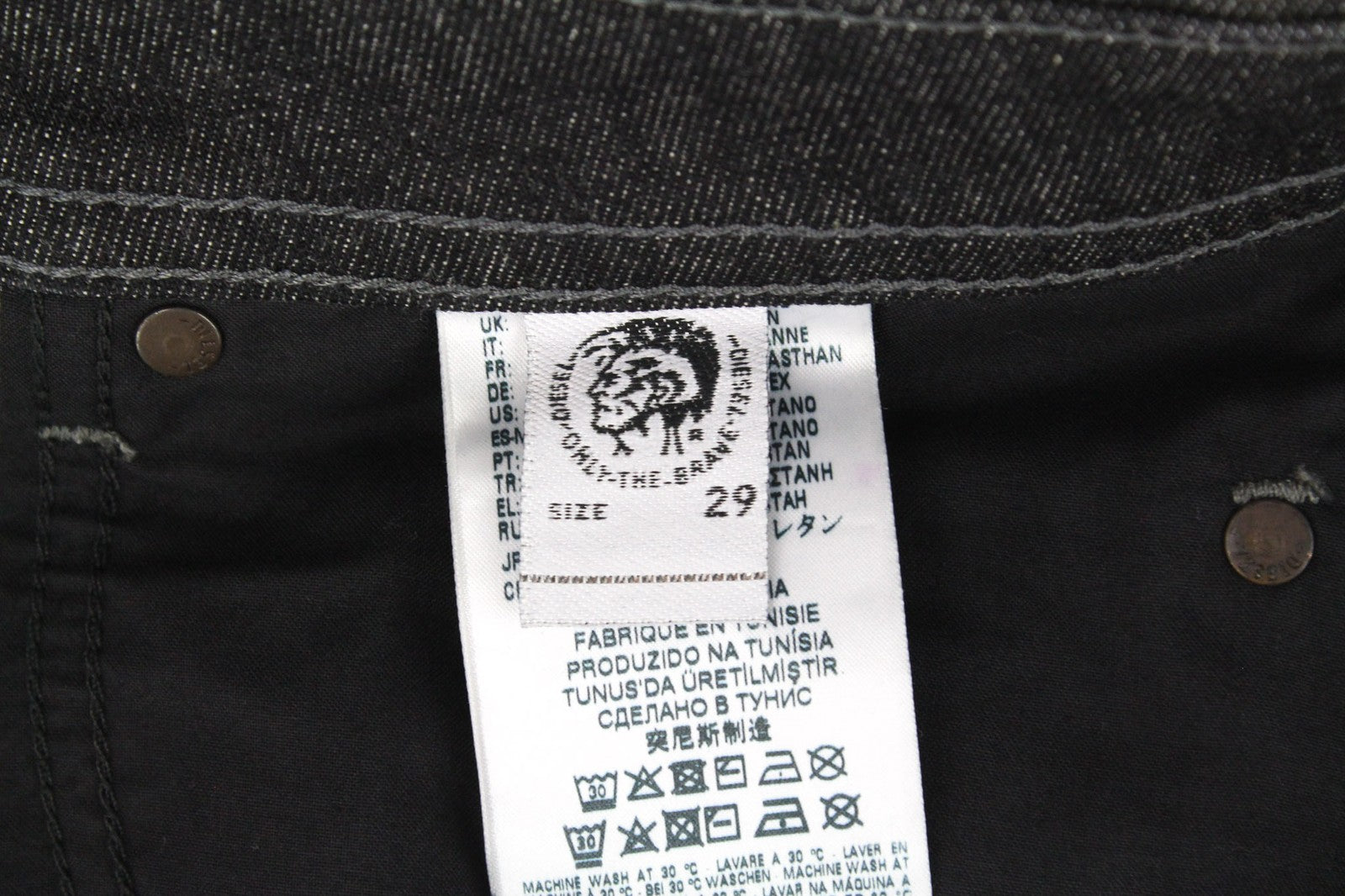 DIESEL Buster R8W58 vyriški džinsai W29/L30 juodi, ploni, tamprūs, siaurėjantys 