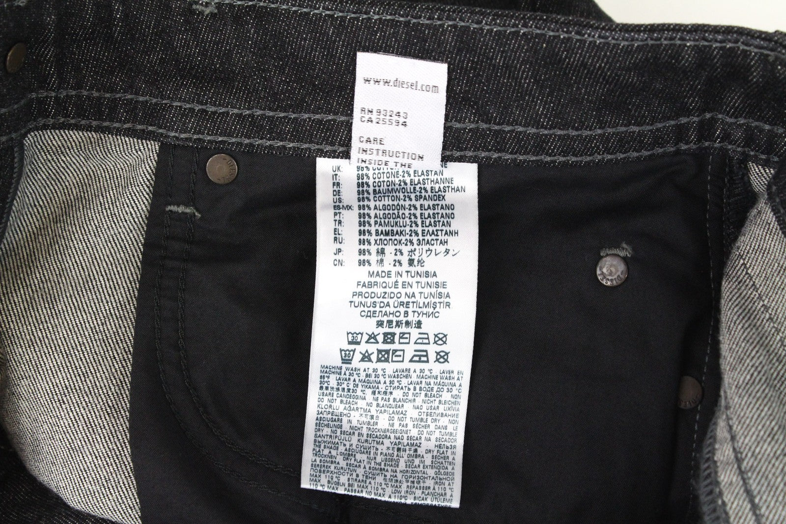 DIESEL Buster R8W58 vyriški džinsai W29/L30 juodi, ploni, tamprūs, siaurėjantys 
