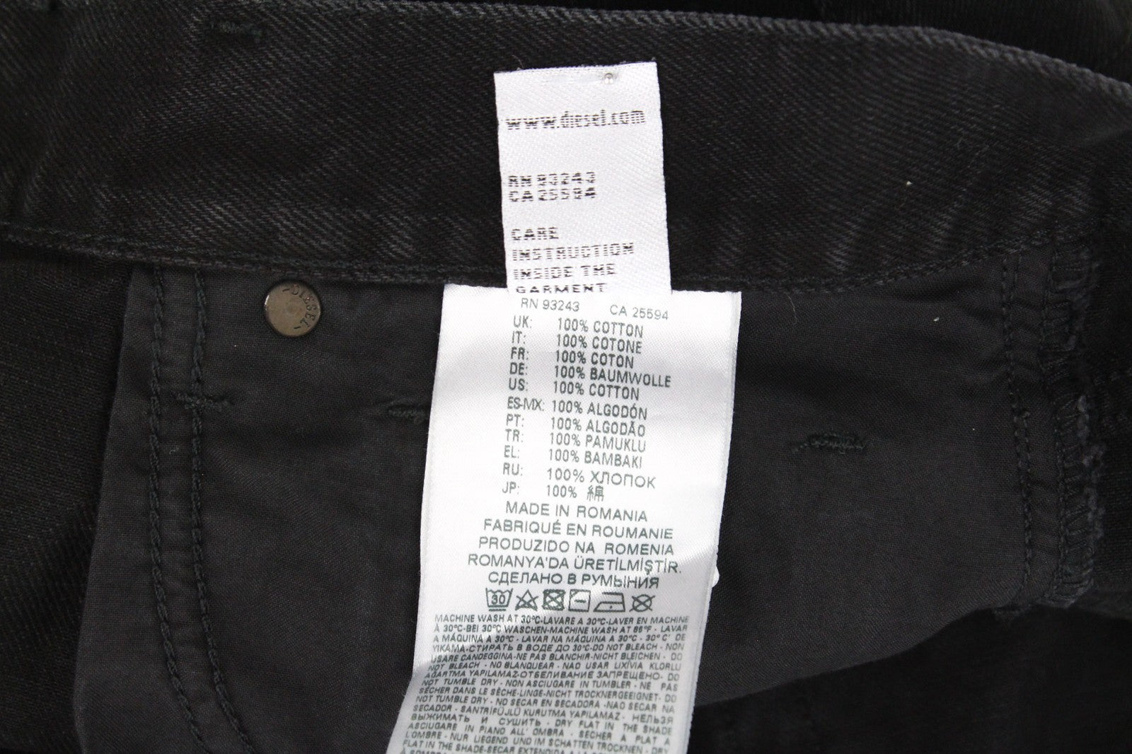 DIESEL Mharky 088AD vyriški džinsai W26/L32 juodi, ploni, aptempti berniukiški, netempiamo kirpimo 