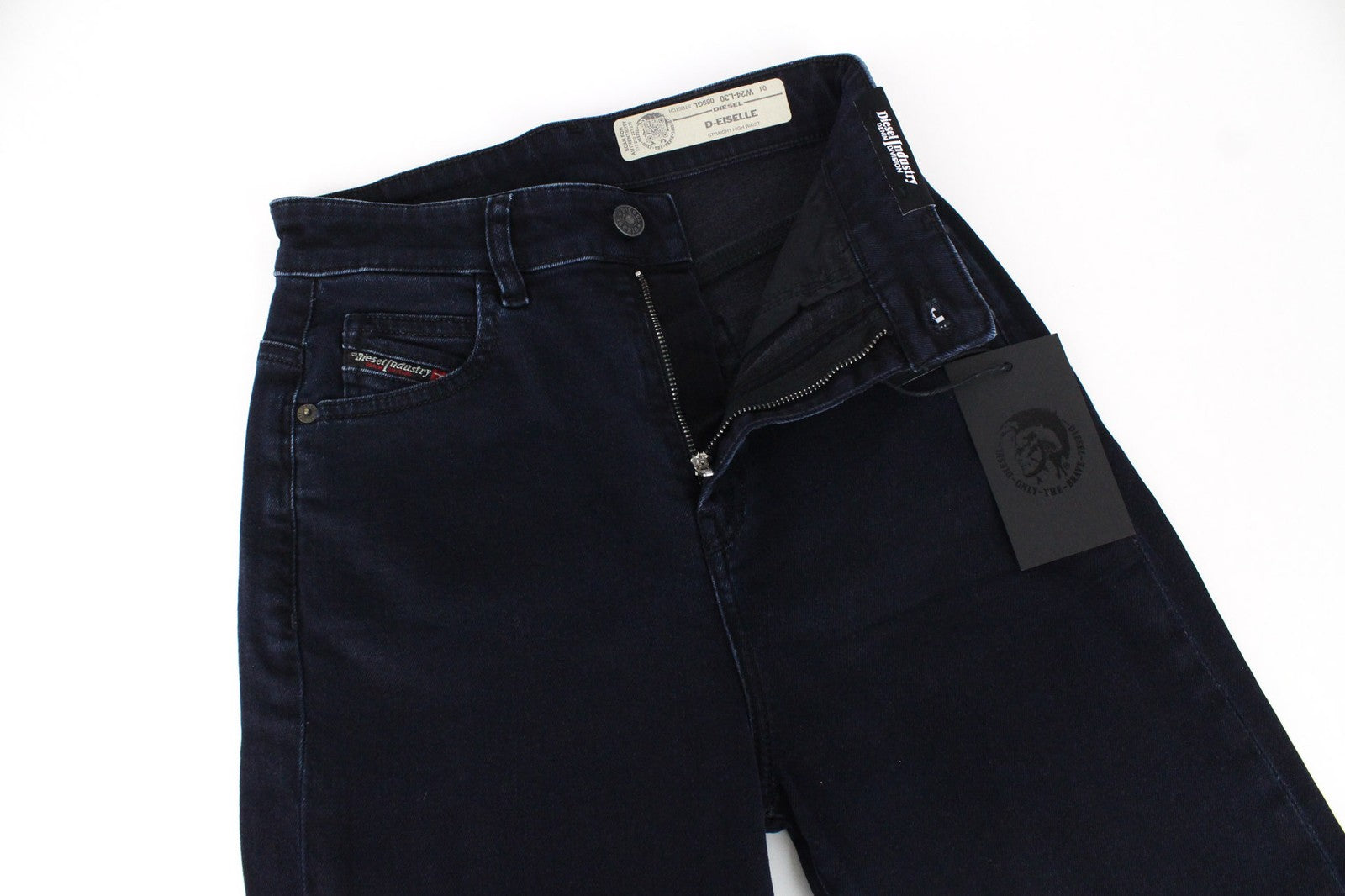 DIESEL D-Eiselle 069GL Women's Jeans W24/L30 Black Stretch Straight High Rise