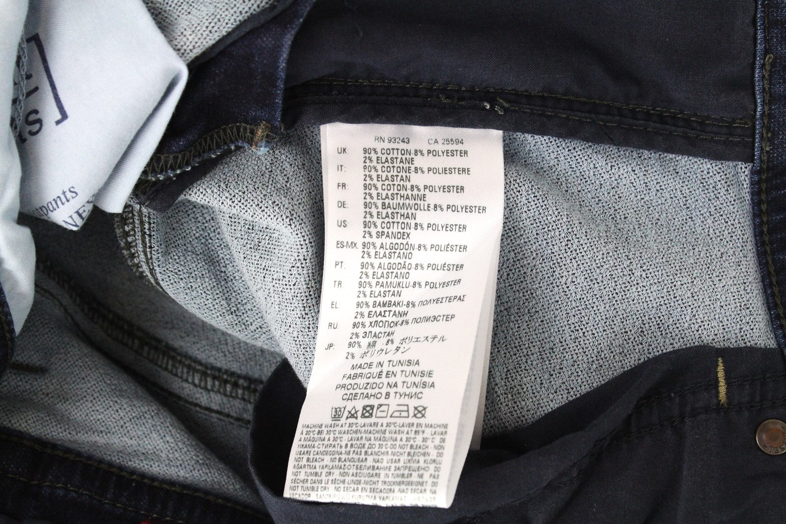 DIESEL Thavar-NE R060S vyriški džinsai W28 mėlyni, apdriskę, ploni, morkų spalvos, sportiniai. 